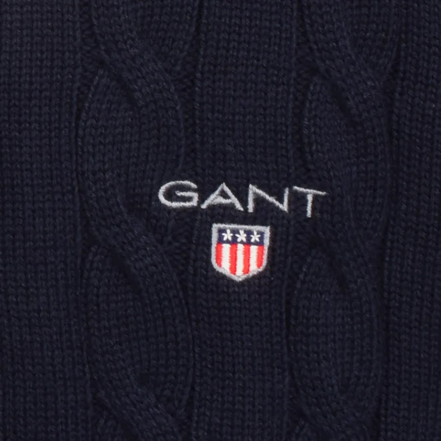 Alternative Image for ProductGant Roll Neck Cable Knit Jumper Navy3